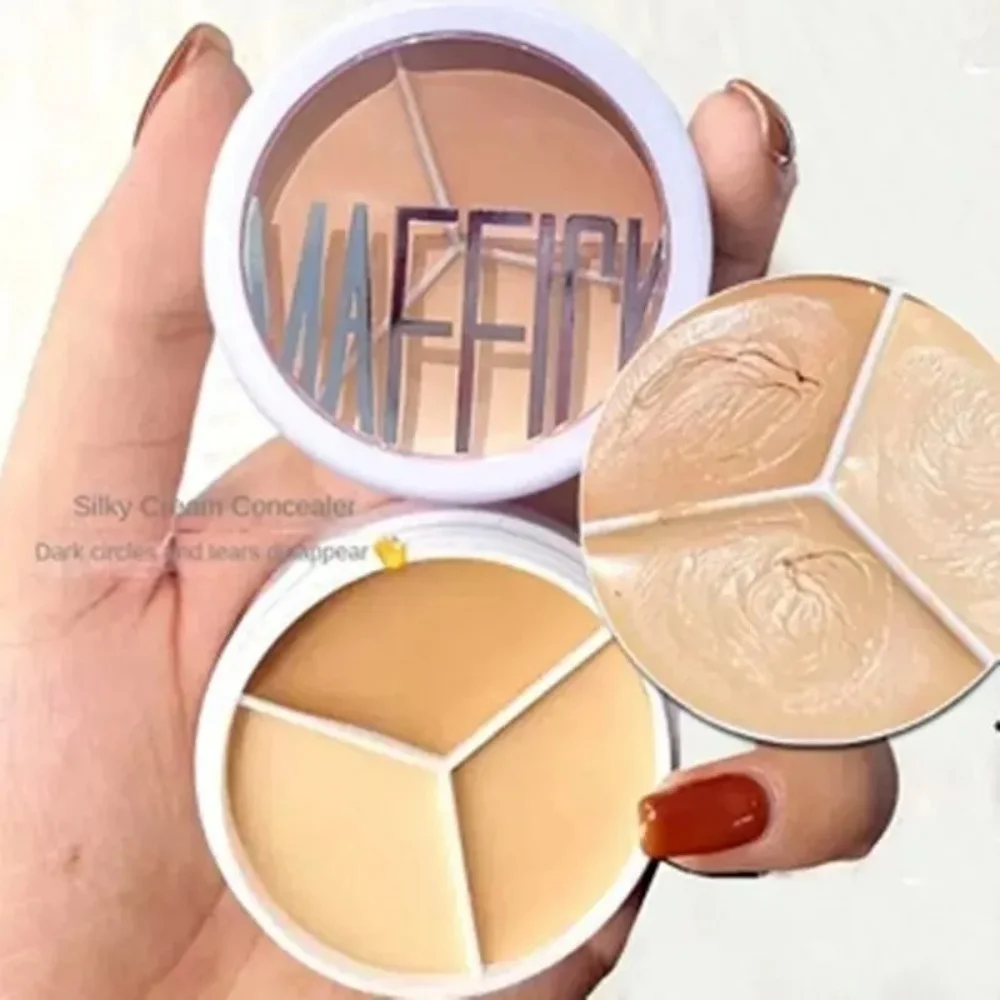 3-kleuren concealerpalet Langdurige make-up Veegvast Bedekt donkere kringen rond de ogen en gezichtscosmetica