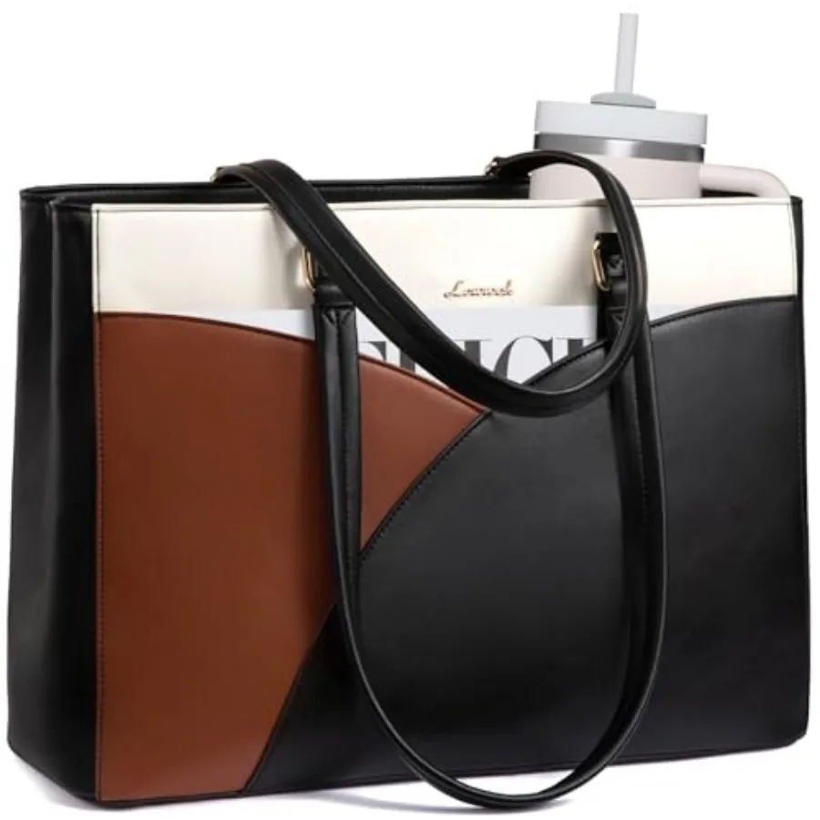 

Laptop Bag for Women, Work Teacher Bags Leather Tote Bag Briefcase Waterproof Computer Bag for Women