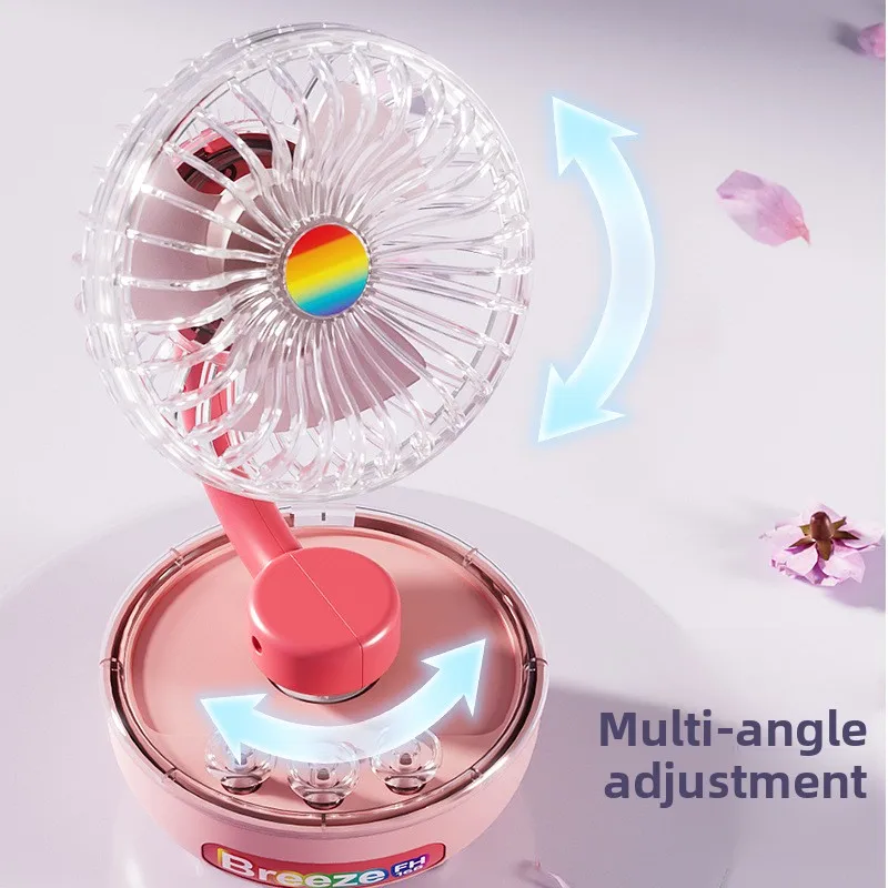 Transparent Table Fan Household Desktop Small Fan Charging Portable Electric Fan