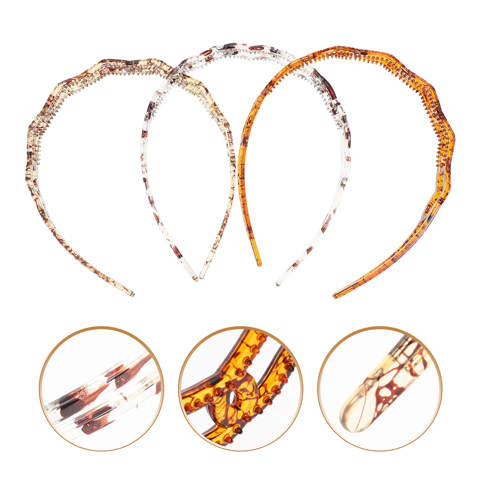 

3Pcs Women Hollowed Headbands Daily Use Durable Hairband Workout Headdress Stylish Hair Decor Gift Hollowed Headband
