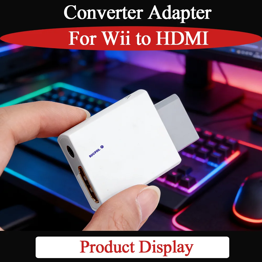 

Новый HDMI-совместимый адаптер Mayflash для Wii - поддержка HD 720P/1080P, аудиовыход 3,5 мм для телевизора/ПК/монитора/проектора, аксессуары