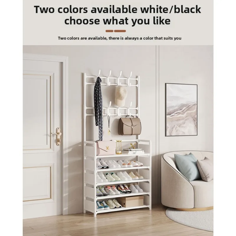 

Multi-functional shoe and hat integrated rack, simple household shoe storage rack, dormitory shoe cabinet, coat and hat rack