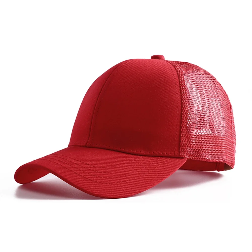 2024 New Summer Messy Hair Bun Ponytail Baseball Cap Mesh Snapback Cap Chapeau Femme Camouflage Trucker Hats for Women Gorras