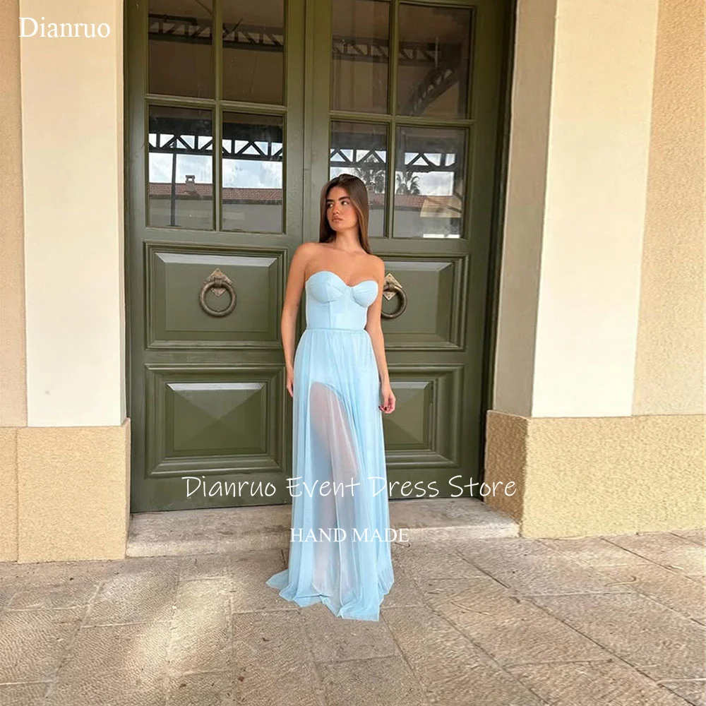Dianruo Illusion Sweetheart Abiti da sera A Line Chiffon Vestido De Fiesta Abiti lunghi eleganti per le donne 2025 Personalizzato