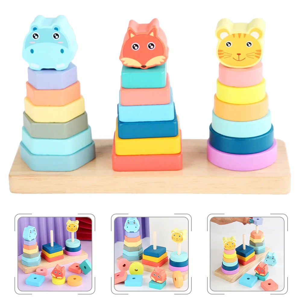 1 Set Baby Stacking Tower Toddler Sorting Ring Shape Sorter Stacker Nesting Toy Baby Stacking Toys Baby Nesting Toys