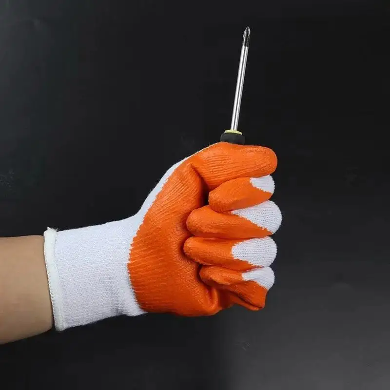 12 Pairs Waterproof Latex Nitrile Work Gloves Heavy Duty Rubber for Dishwashing Gardening Small Construction Projects