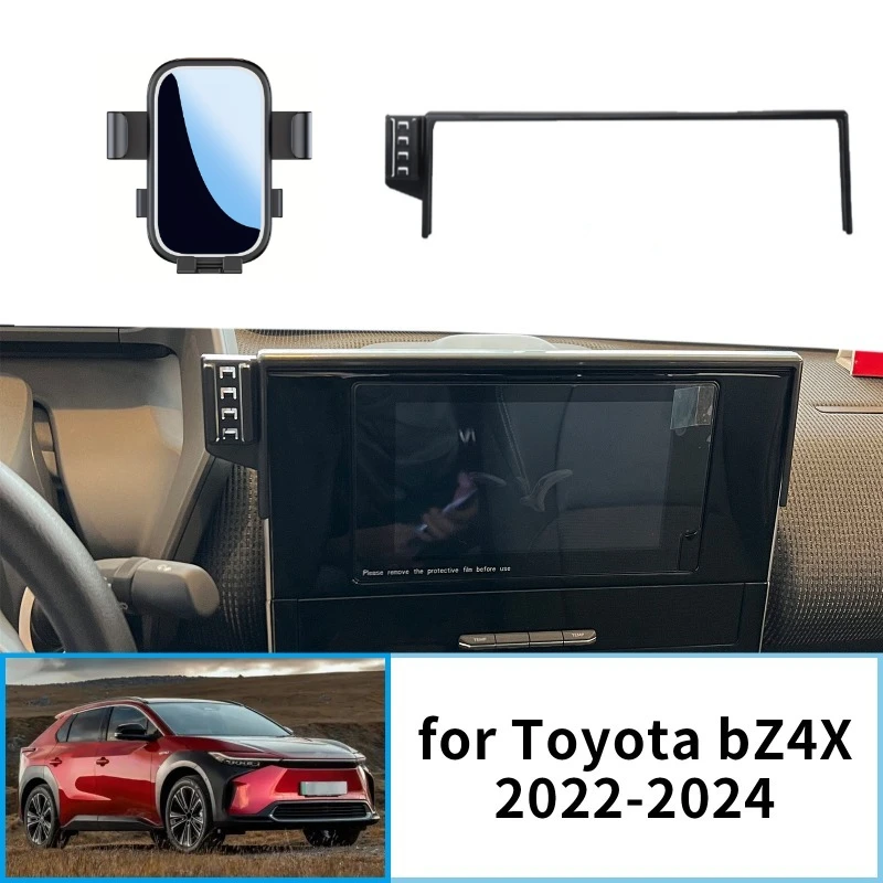for Toyota bZ4X 2022-2024 L-Shaped Air Vent Dashboard Phone Holder, Hands-Free GPS Navigation System with Smartphones & Tablets