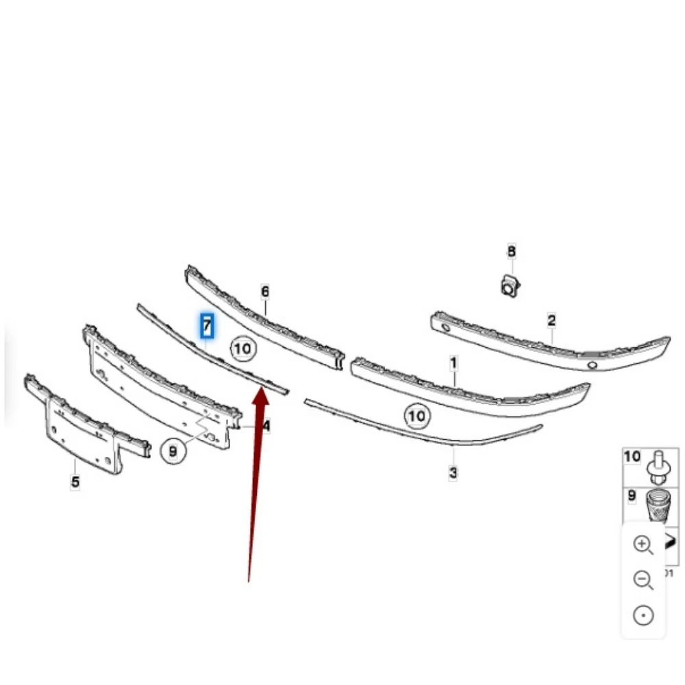 المصد الأمامي شريط مطلي بالكروم 51117135534 51117135557 51117135558 لسيارات BMW 7 Series E66 2005-2008