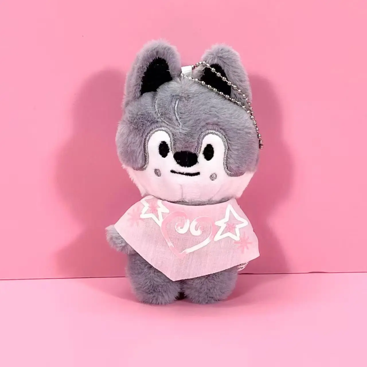Cute Bib‑Wearing Cartoon Animal Plush Keychain, Soft Stuffed Doll With Saliva Towel, Backpack Bag Pendant Ornament