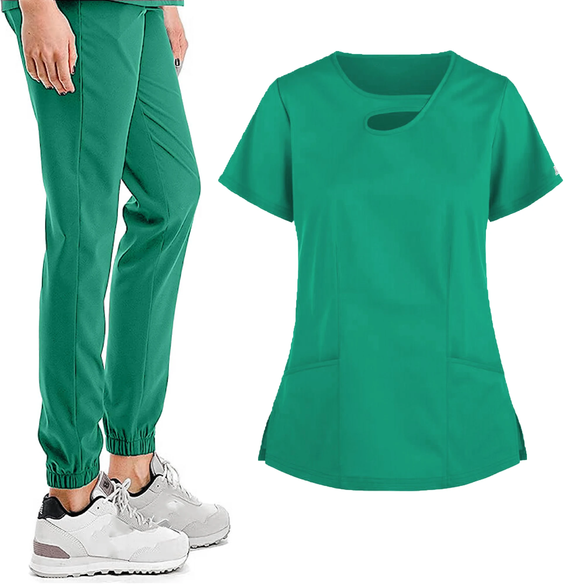 女性用半袖Tシャツ,トップスとパンツ,介護ユニフォーム,ペットショップ,医師,医療手術,ワークウェア,マルチカラー