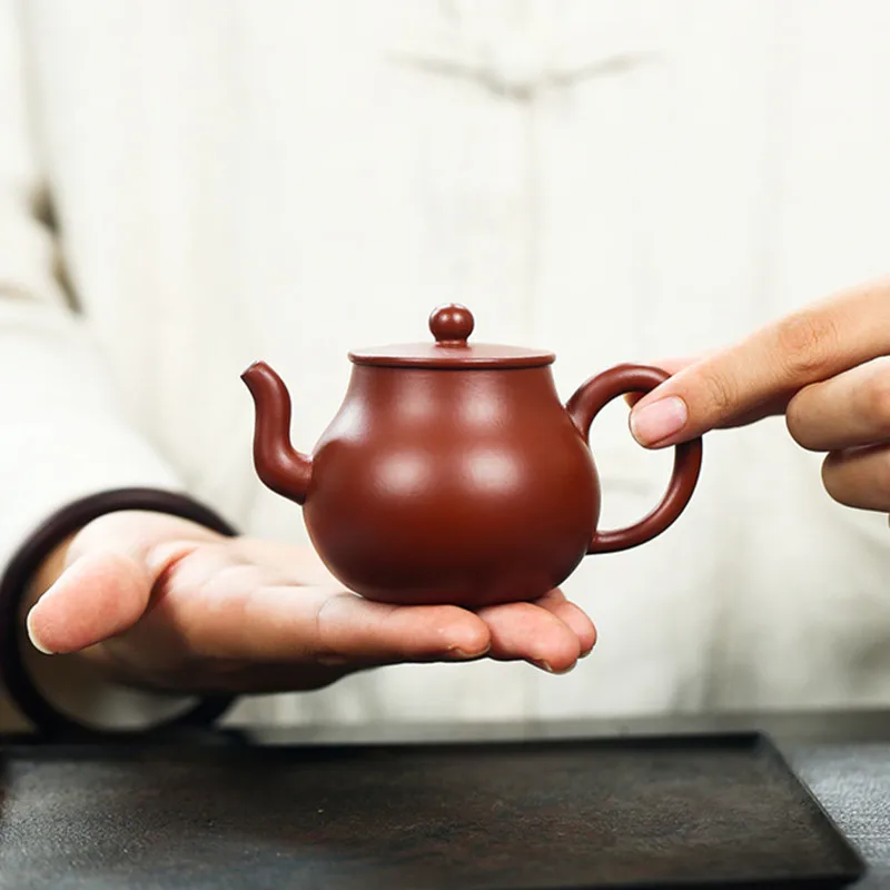 

100ml Chinese Yixing Purple Clay Teapot Handmade Small Capacity Tea Pot Raw Ore Dahongpao Kettle Tradition Zisha Tea Set Teaware
