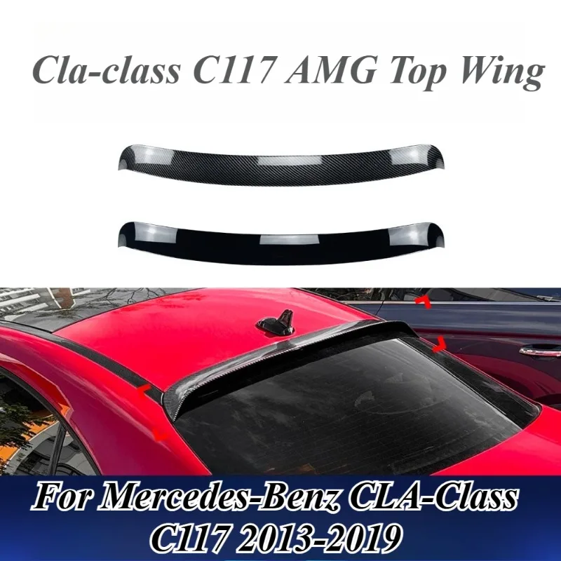 

For Mercedes-Benz CLA C117 2019-2020 AMG Style Rear Trunk Spoiler Lip ABS Carbon Fiber Look Car Styling Exterior Modifications