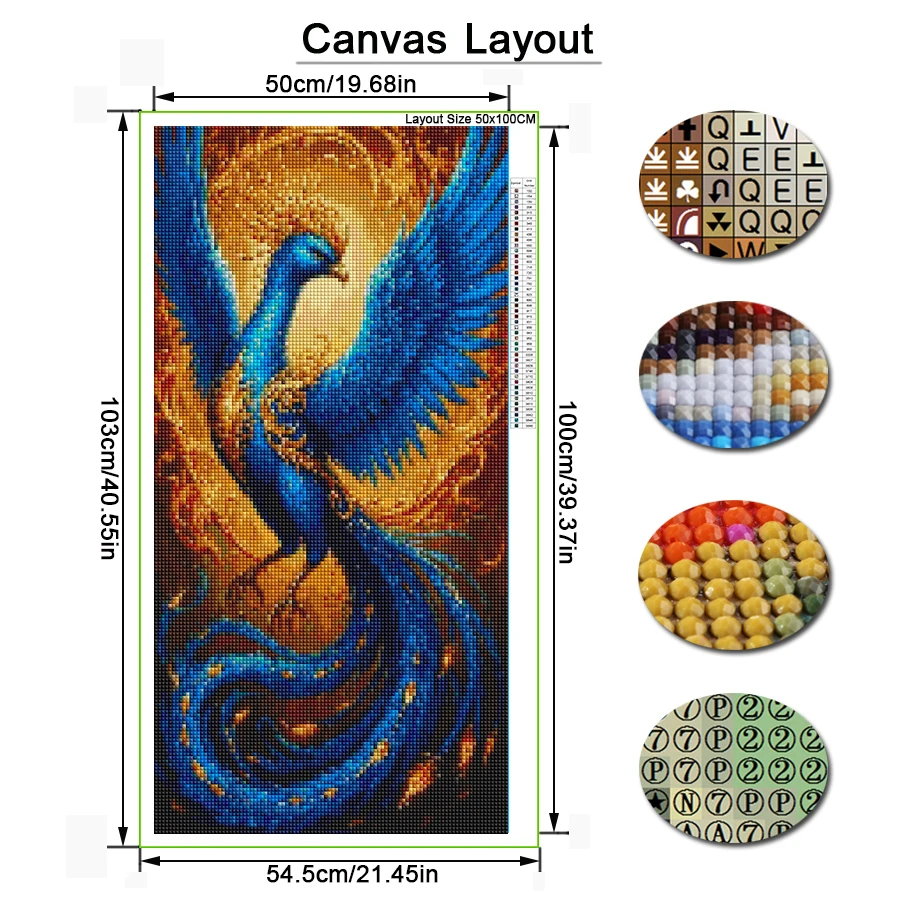 Diy Diamond Mosaic Phoenix Large Size Diamonds Painting Horse Eagle Full Rhinestone Embroidery Art Jewelry Cross Stitch Kits