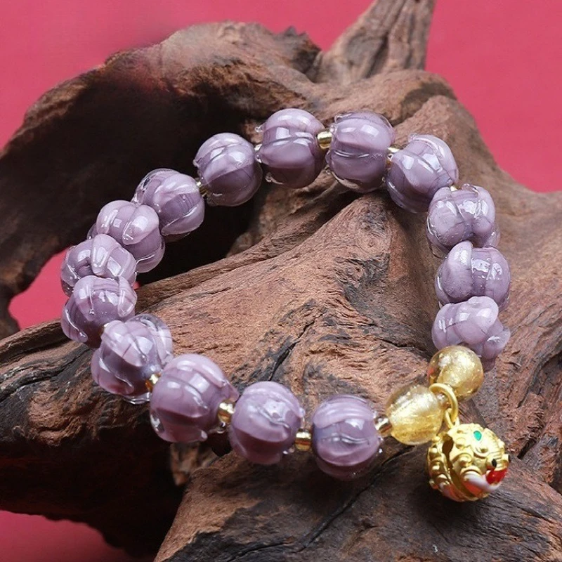 

Elegant Lily of the Valley Beaded Bracelet Gold Devouring Beast Royal Jewelry Accessories