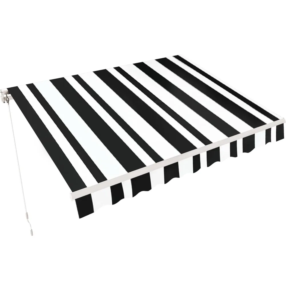 

11.5x9.5 Feet Manual Retractable Patio Door Window Awning Sunshade Shelter Outdoor Canopy, Customized