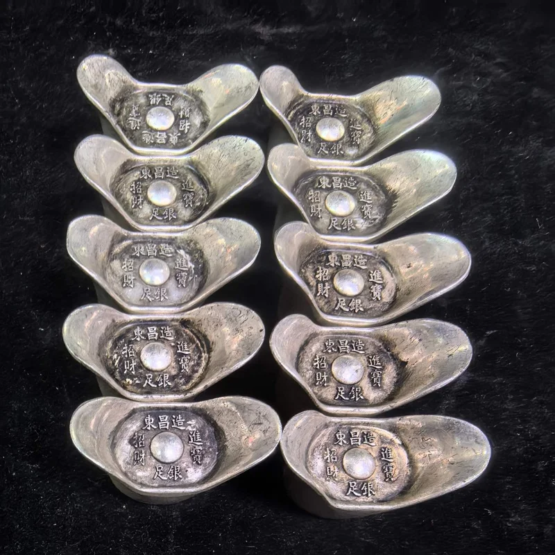 Ancient Coins, Qing Dynasty Silver, Yuanbao 0.1kg Miniature Handheld Ornament, Home Decoration