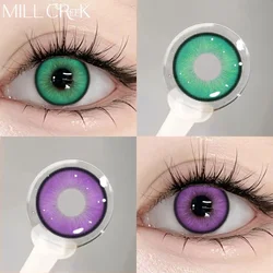 MILL CREEK 1Pair New Color Contact Lenses for Eyes Green Contacts Purple Lenses Beauty Pupils Make up Multicolored Contact Lens