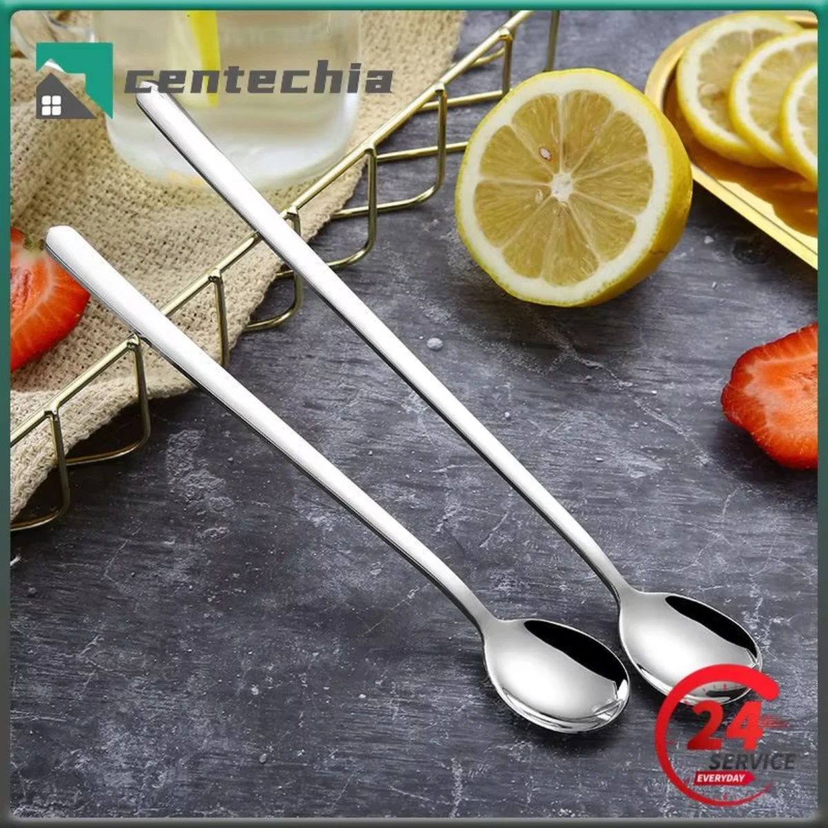 

304 Stainless Steel Long Handled Mixing Spoon Coffee Ice Cream Dessert Tea Spoon Cutlery For Kitchen Bar Kitchen Accessories