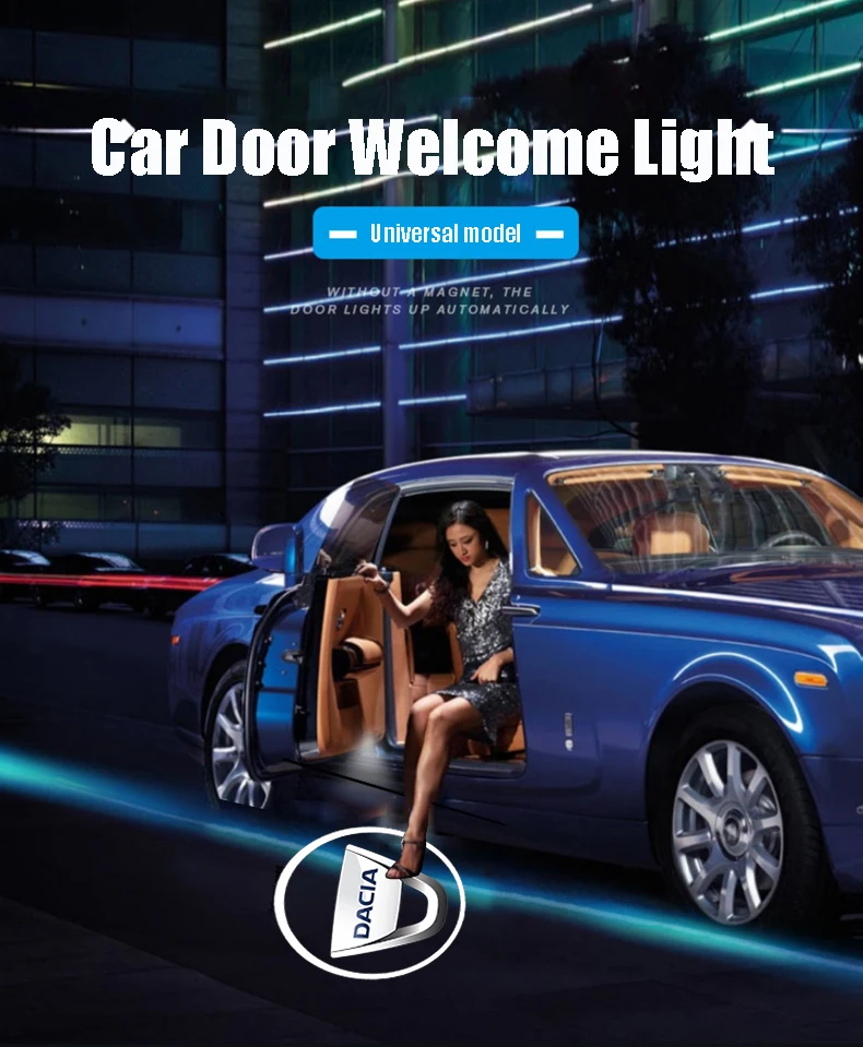 2 Stück Auto-Tür-Willkommenslichter Projektorlampen Zubehör für Dacia Duster Sandero Bigster Dokker Jogger Logan Stepway Lodgy MCV – Detail 1