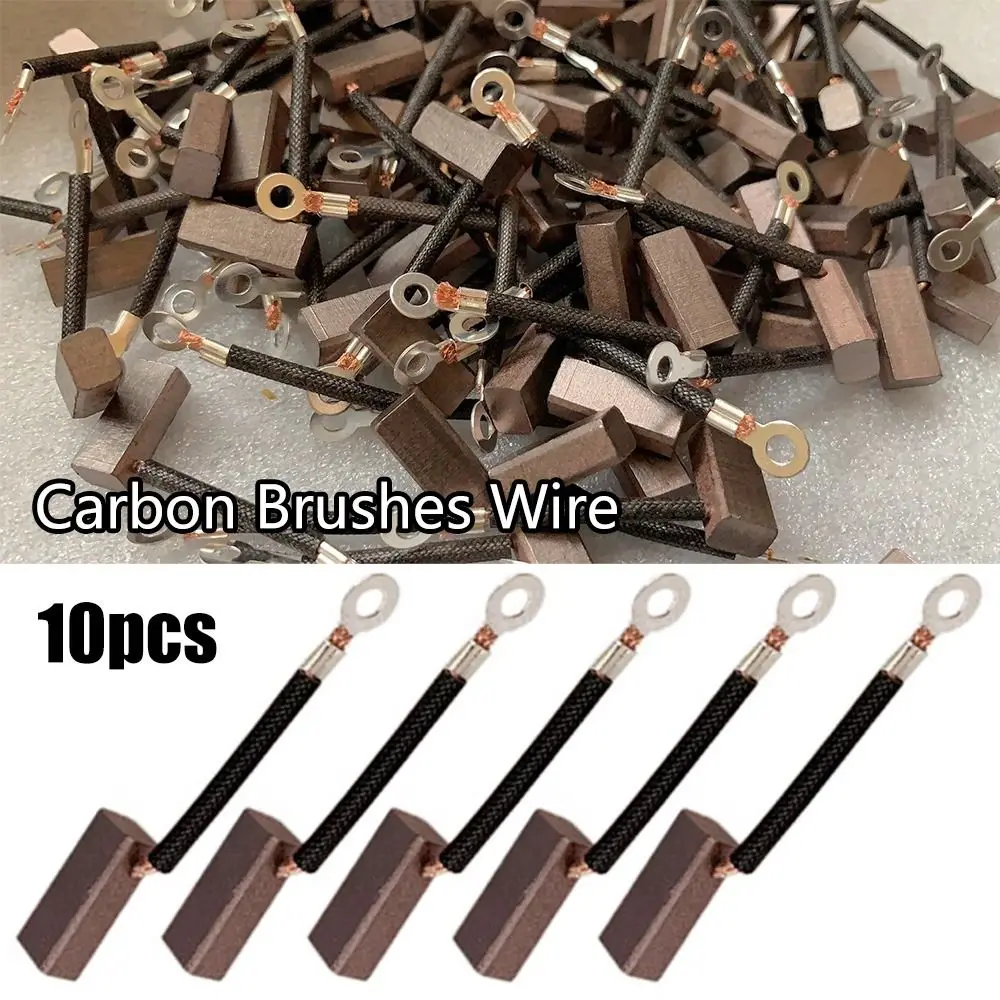 10pcs High quality 6×8×18mm Generic Electric Motor Carbon Brushes Wire Brush Replacement Leads Generator
