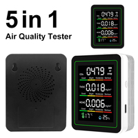 Portable Indoor Air Quality Monitor 5 in 1 CO2 TVOC HCHO Temperature Humidity Detector with USB Charging for Home and Office Use