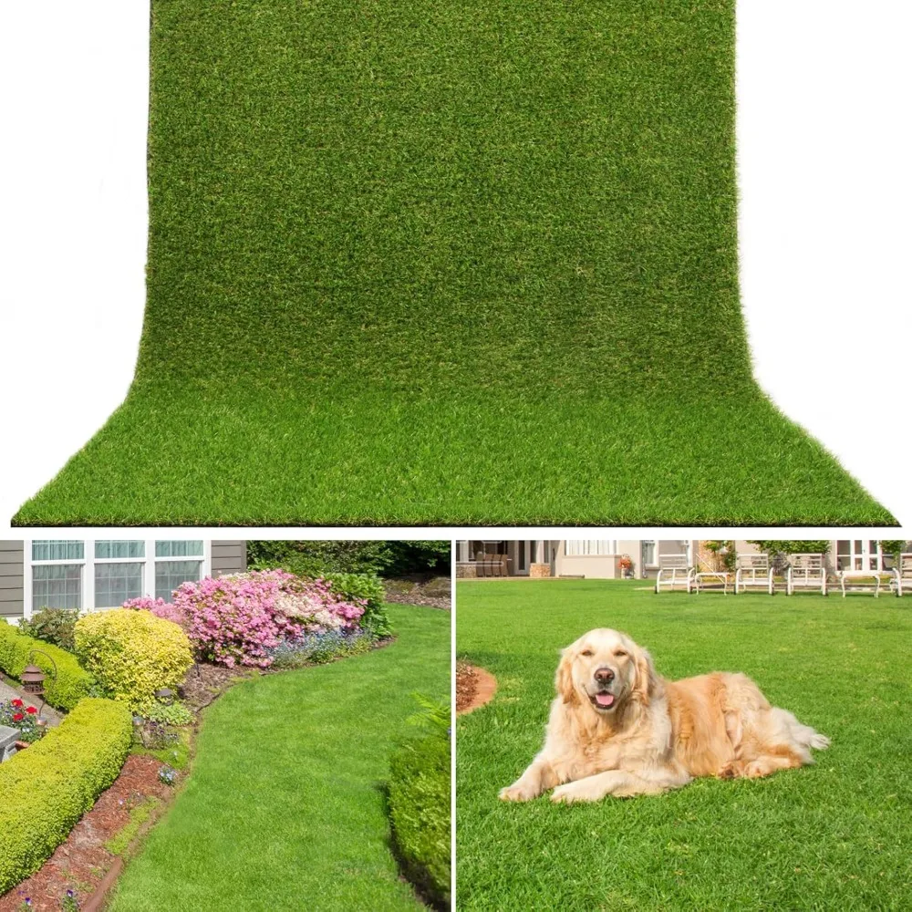 9 FT x 18 FT Artificial Grass, Synthetic Realistic Fake Turf Grass Thick Lawn Pet Turf, Astroturf Rug Carpet for Indoor