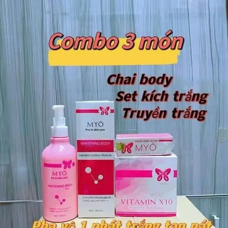 SET KÍCH TR NangNG VITAMIN X10 MYÍCH, ÍCH SAVE KOLAGEEN, Traniya da M ien, kich Trang Combo Duong Da Kem Face Myo Mattkörper