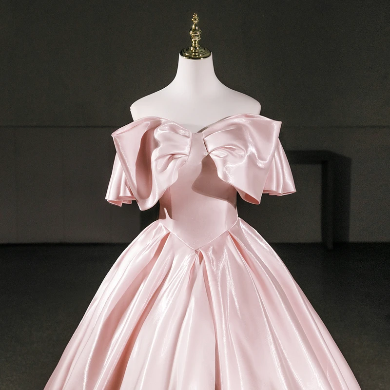 فستان حفلات وردي أنيق 15 فساتين Quinceanera فستان حفلة موسيقية كلاسيكي من الساتان فستان بعمر 15 عامًا لـ Quinceanera مخصص