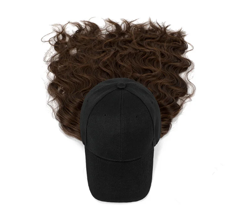 Women's Elegant Hat Hair Extensions with Big Wavy Wig