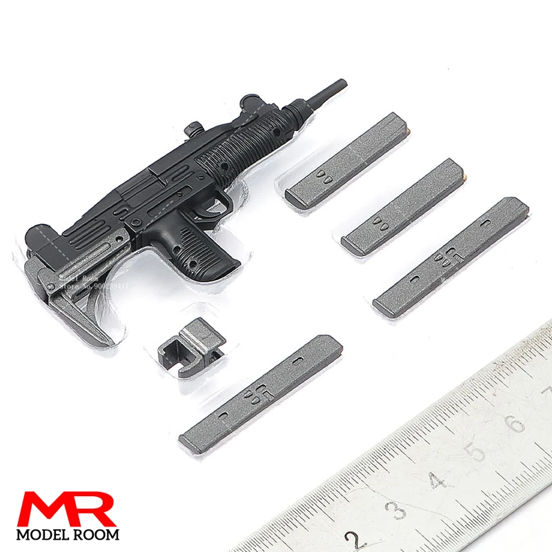 1/6 Scale UZI Submachine Gun Model 8cm Plastic Soldier Scene Accessories Props Fit 12-inch Male Female Action Figure Body