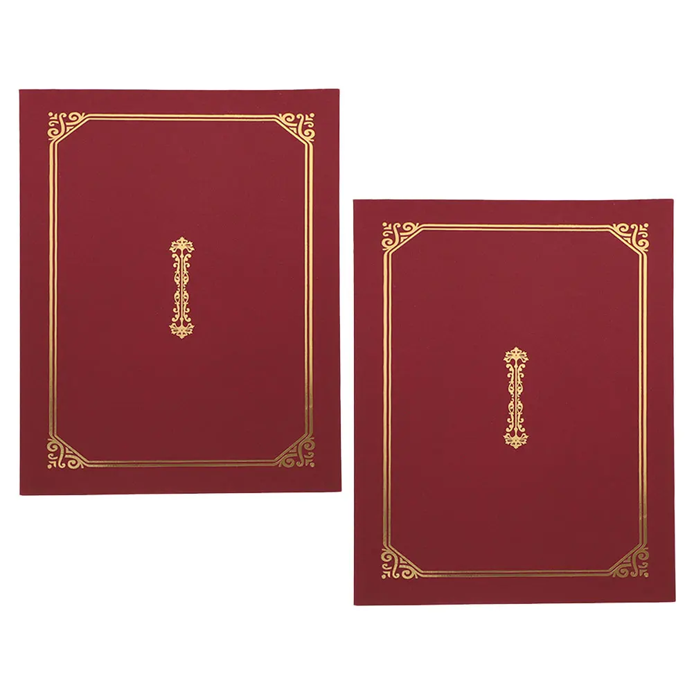 

2pcs Diploma Cover Certificate Folder A4 Document Holder Sturdy Cardstock Elegant Design For Graduation Awards Certificates