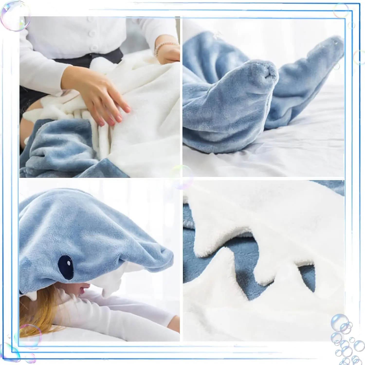 One Piece Shark Winter Sleepwear Bag Pajamas Set Women\'s Christmas Sleepwear for Sleeping Loungewear for Adult Onesie Blanket