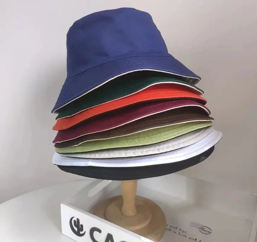 Enlarged Deepening XXL Size 63cm Bucket Hat Women Big Head Double-sided Fisherman Hat Men Large Size Large Tide Hip Hop Sun Hat