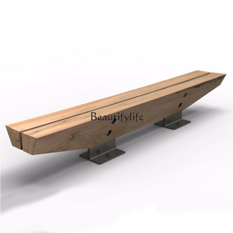 

Nordic Style Solid Wood Furniture Designer Long Stool Dining Chair Outdoor Creative Solid Wood Coffee Stool Chair