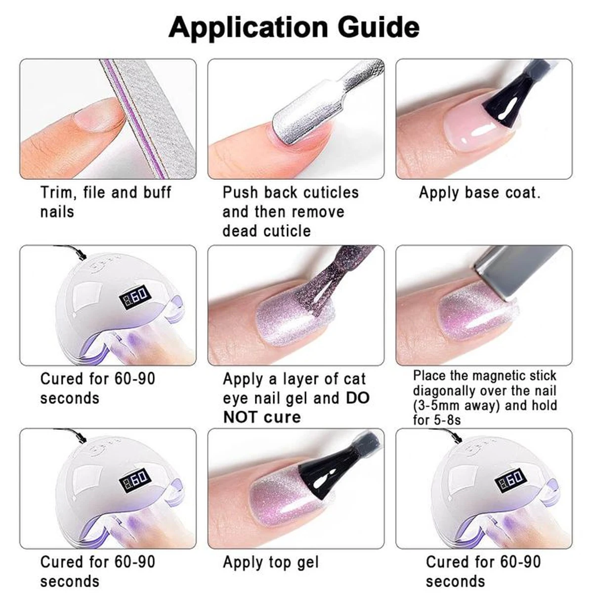 VOKY 7ML Glitter Gel Nail polish with magnet, magnetic 15-color cat Eye gel nail polish for nail art DIY nails