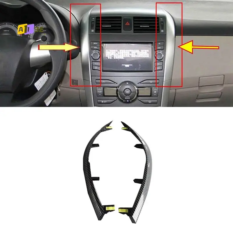 

A03E-1Set Car Dashboard Air Vents Trim Strip Parts For Toyota Corolla Altis 2007-2013 Air A/C Outlets ABS Carbon Fibre Trim Cove