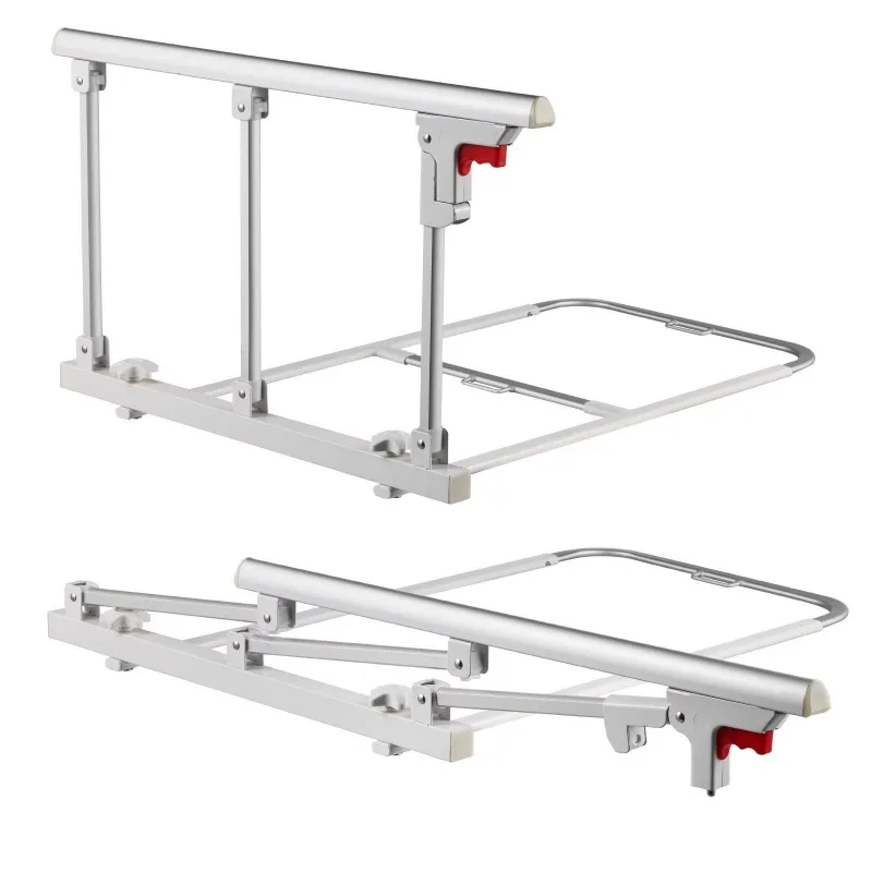 Adjustable height, with bedside railing, high-strength foldable auxiliary device