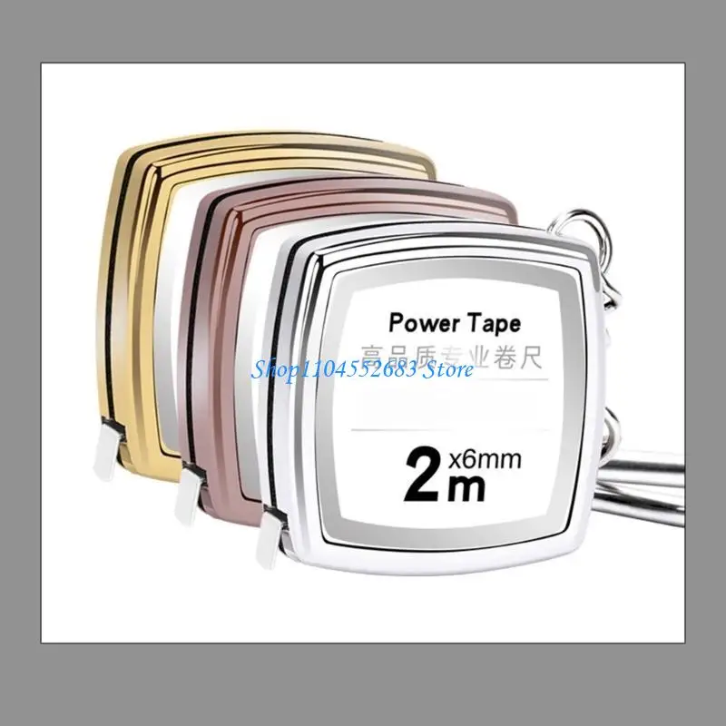 Y6GD Multipurpose Keychain Tape Measure Steel Tape Measuring Tool Portable Ruler Compatible for Accurate Length Calculation