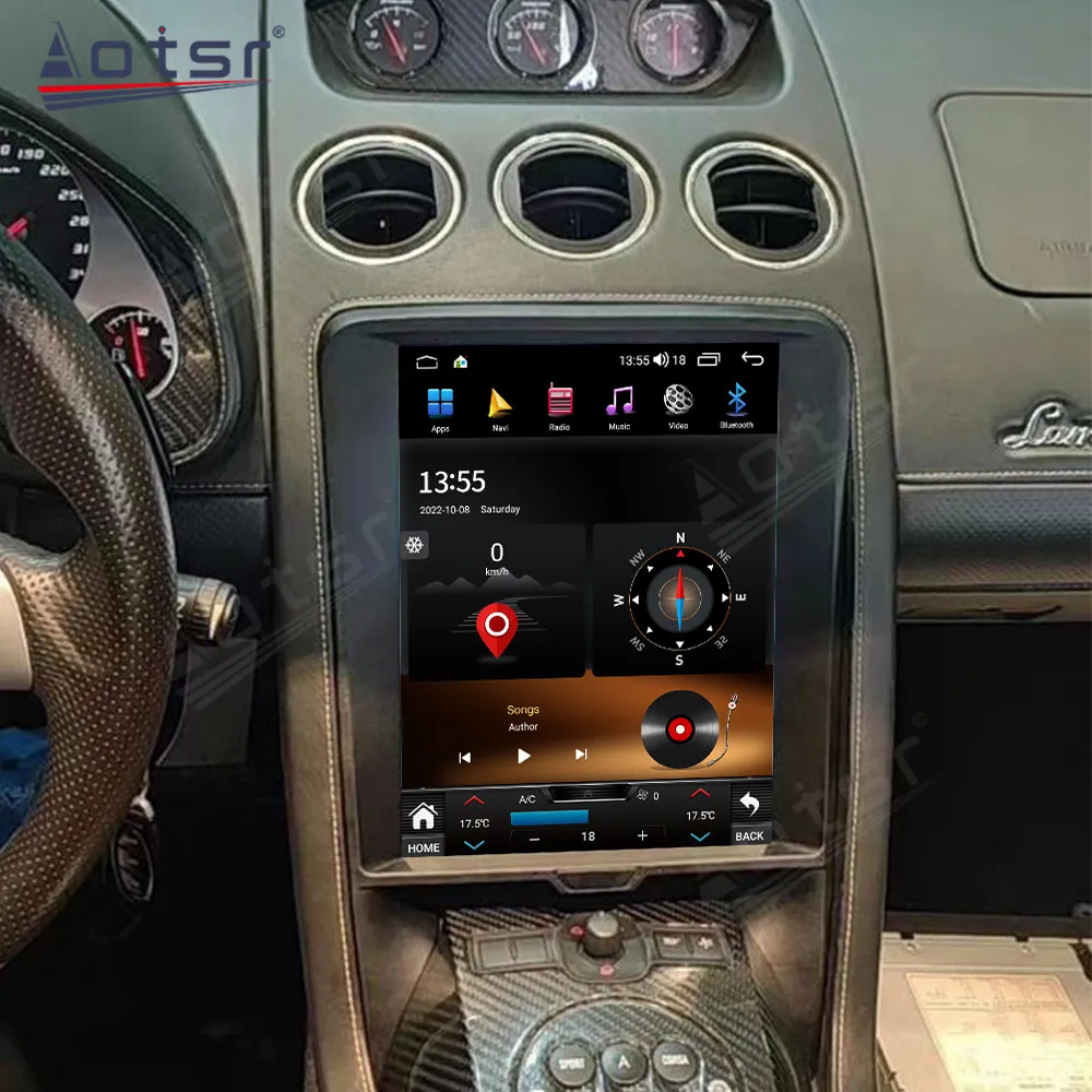 10.25 Inch Android 12 IPS Touch Screen Car Radio with CarPlay GPS For Lamborghini Gallardo Central Multimedia Stereo Head Unit