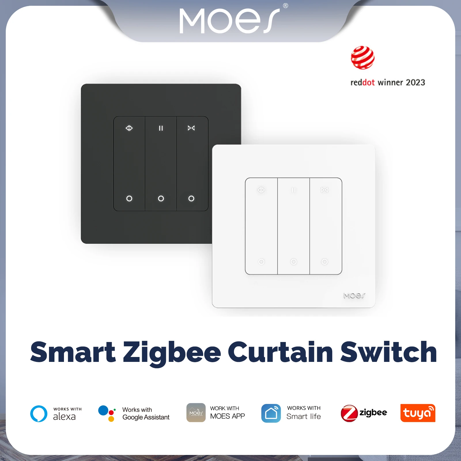 MOES Smart ZigBee Star Ring Curtain Switch For Roller Shutter Electric Curtains Blind Motor Alexa/Google Home Remote Control