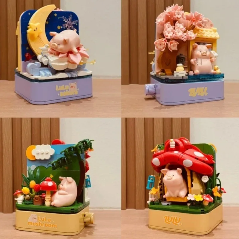 

SEMBO BLOCK Строительные блоки Lulu Pig Двусторонняя сборка мира Строительные блоки Развивающая игрушка Модель Настольные украшения Подарок