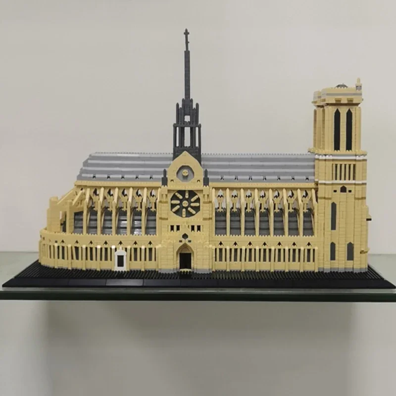 PZX 9923 World Architecture Notre Dame De Paris Cathedral Church Museum Tower DIY Mini Diamond Blocks Bricks Building Toy No Box