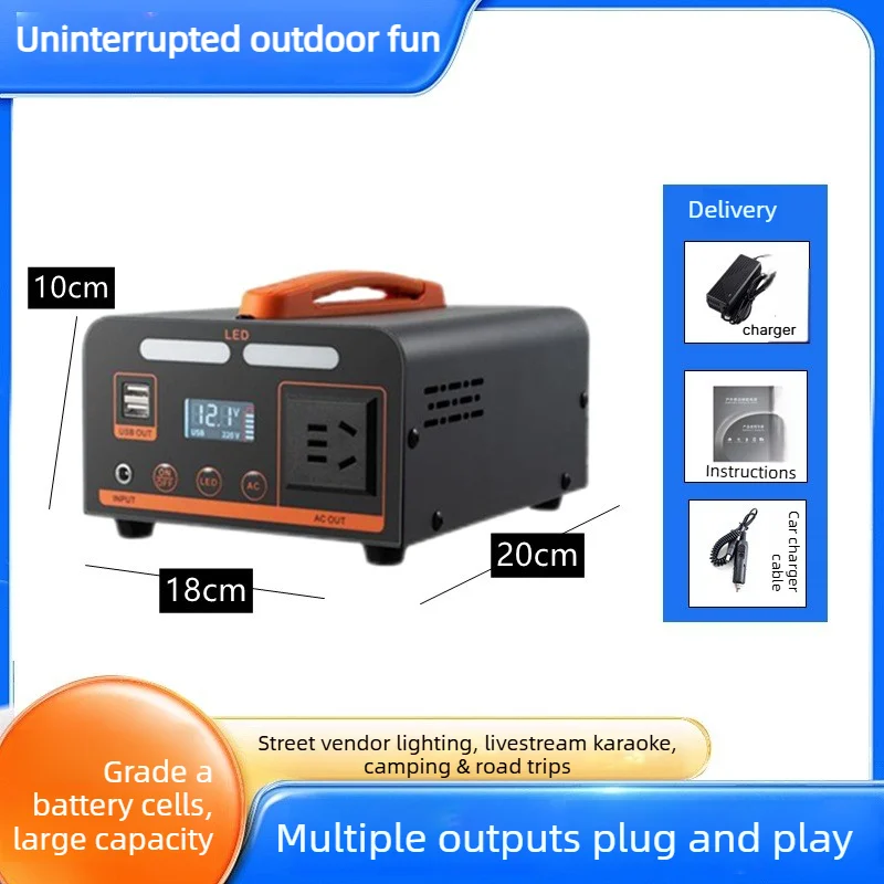 350W 400Wh 220V Portable Outdoor Power Station 600W 500Wh Energy Storage Power Supply Emergency Backup for Camping Live Travel