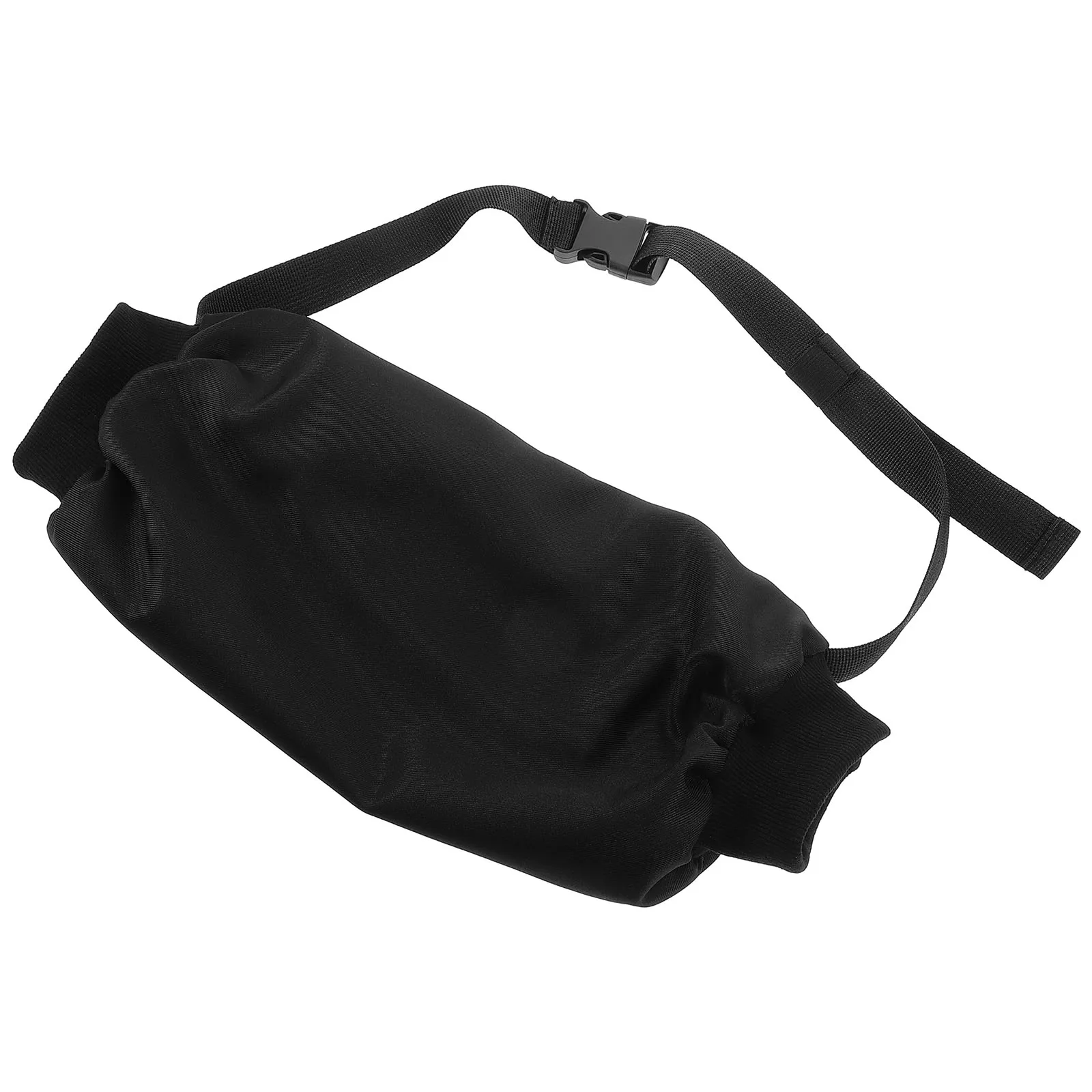 

Black Football Warmer Bag Zipper Pocket Adjustable Strap Cycling Warm Muff Pouch Sports Cycling Camping Hiking
