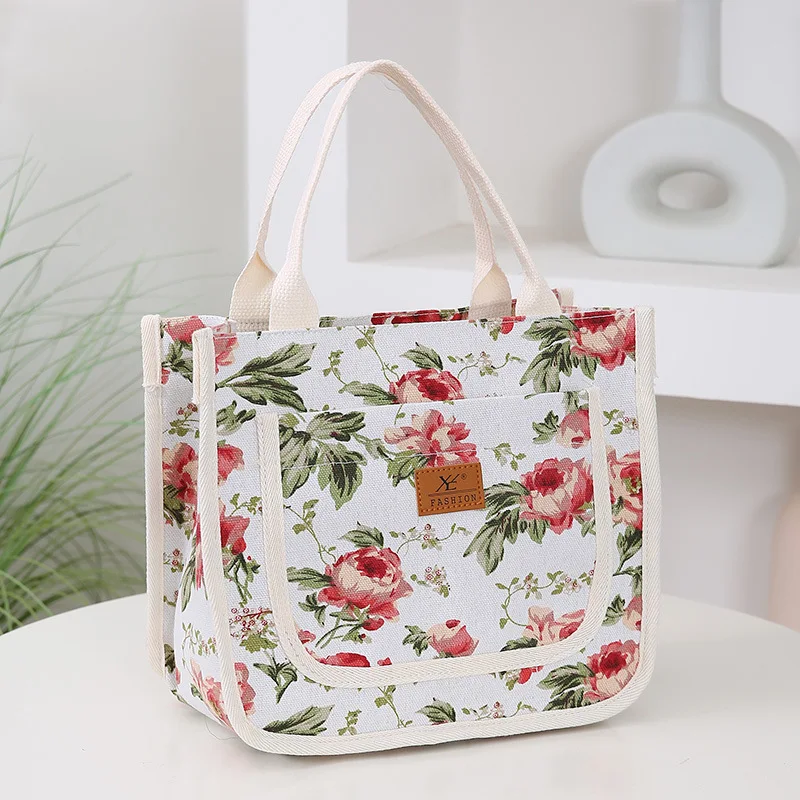 

Handbag Thermal Bag Spacious Waterproof Insulated Bag Floral Print Lunch Bag Versatile For Picnic Business Casual Work