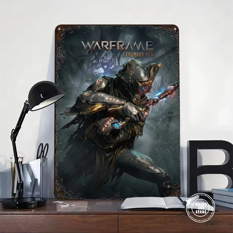Warframe I Founded You Poster Retro 3D Printed Metal Signs Customized Wall Hanging Gift for Art Mural Room Decoration Cozy Decor
