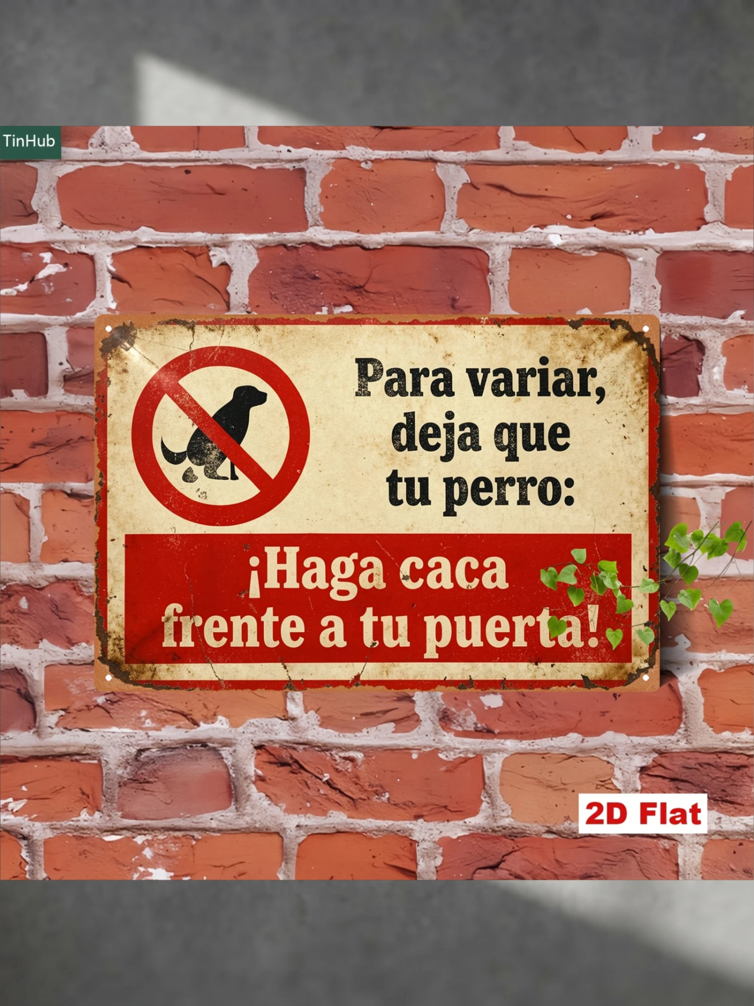 2D Flat 1pc of Vintage Spanish Metal Sign, 7.87X11.81inch Iron Sign, Funny No Pet Fouling Quote Design, Old-Fashioned Industrial Style Decoration, Suitable for Home, Bar, Cafe, Courtyard, Humorous Warning Sign, Pet Owner Reminder, Creative Wall Decoration