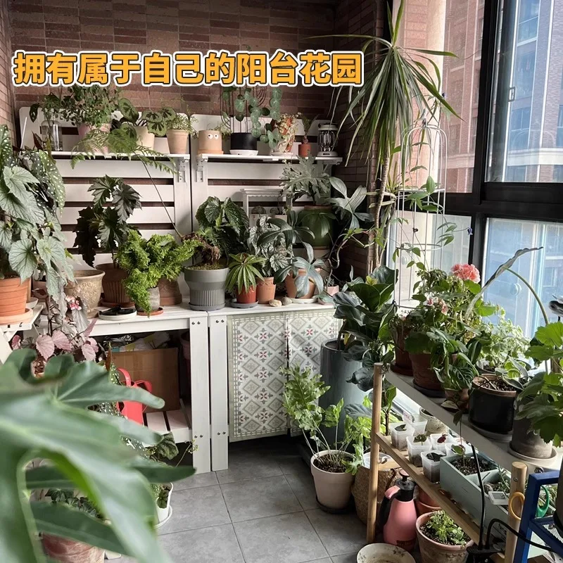 Solid wood flower stand Balcony flower arrangement rack Plant placement rack Outdoor flower stand Potted plant stand Multi-layer