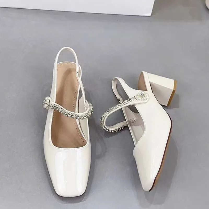 

Fashion Women Shoes Classic French High Heeled Sandals for Woman Exquisite Square Head Casual Shoes Designer Shoes Zapatos Mujer