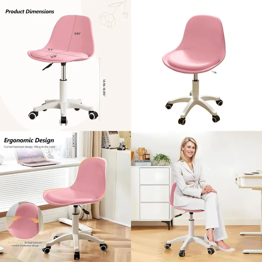 

Компактный стул для туалетного столика без подлокотников с подушкой, регулируемый по высоте, для домашнего офиса девочек-подростков